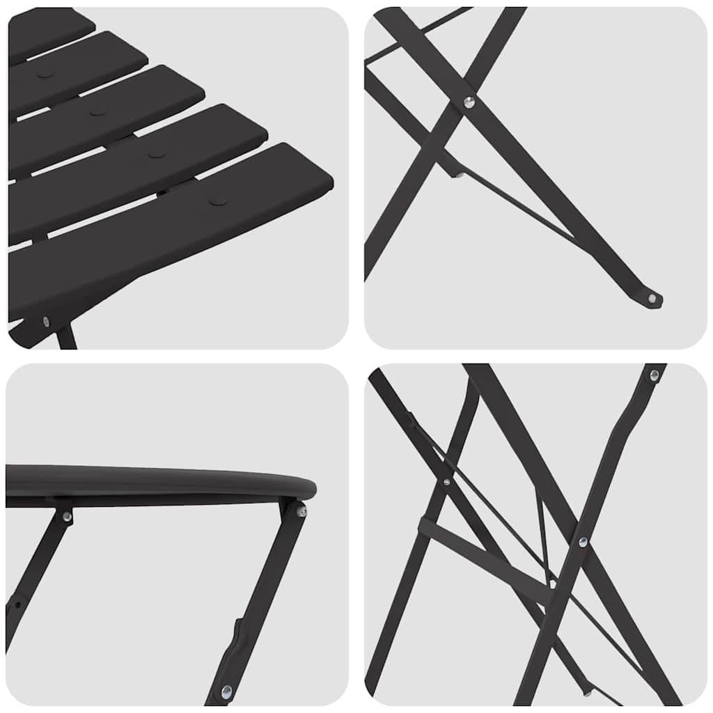Klapp Bistro Set 3 pcs Anthracite Steel