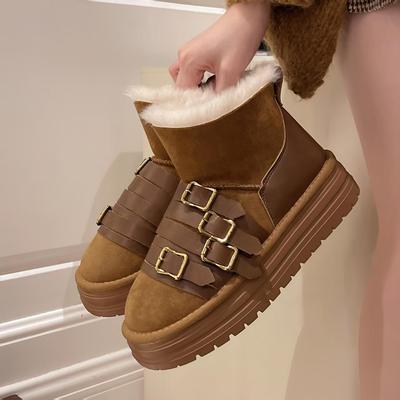 [Фанфна] Утепленные пушистые теплые зимние ботинки женские 2025 осень и зима новые универсальные толстоподошвенные нескользящие хлопковые ботинки