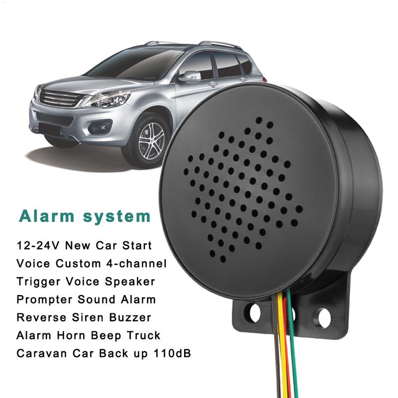 Universal Backup Beeper Sound Warning Alarm 12-24V New Car Start Voice Custom 4-channel Trigger Voice Speaker Prompter Reminder