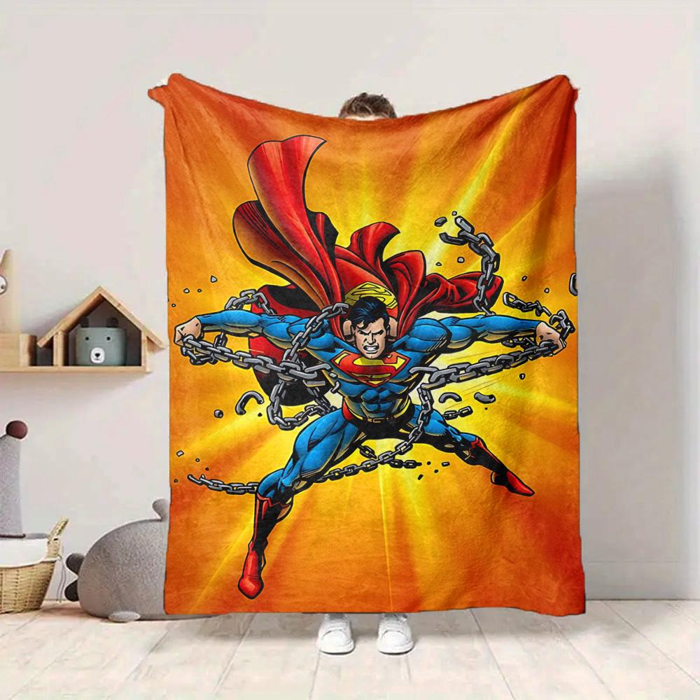 1pc Superman, Chains Flannel Throw Blanket Soft, Warm & Cozy for Couch, Bed, Office, and Travel Versatile All Season Gift, Christmas present