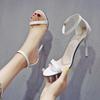 Fashion Women High Heels Sandals 2025 Summer Suit Female Beige Buckle Clear Shoes High-heeled Comfort Fashion New Strap Girls Sandals