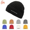 Casual Unique And By Fenrun Letter Print Knitted Hat Thick Striped Cap Warm