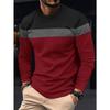 Spring Autumn Fashion Men's Long Sleeve Round Neck Splicing T-shirt Business Anti Wrinkle Street Wear Casual Sport Top Male