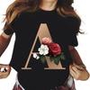 Polyester 100% New Short-sleeved T-shirt Female Summer Students Round Neck Loose Large Size Women's Casual Short-sleeved Blouse