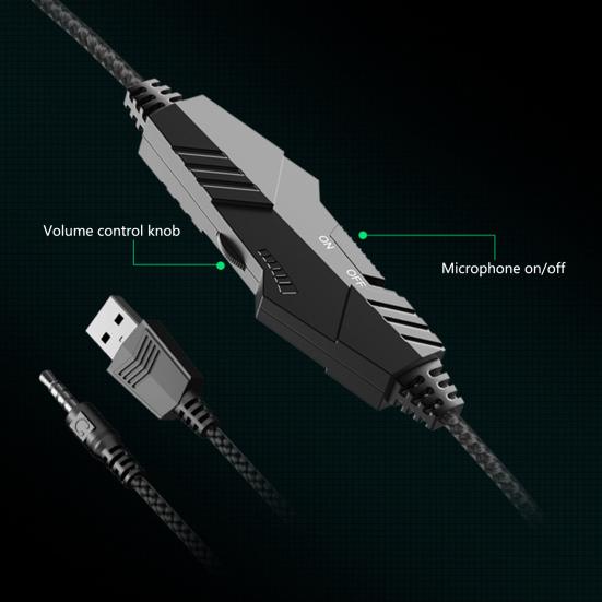 Wired Headset Luminous Light with Microphone RGB Flash 3.5mm/USB Cow Ear E-sports Game