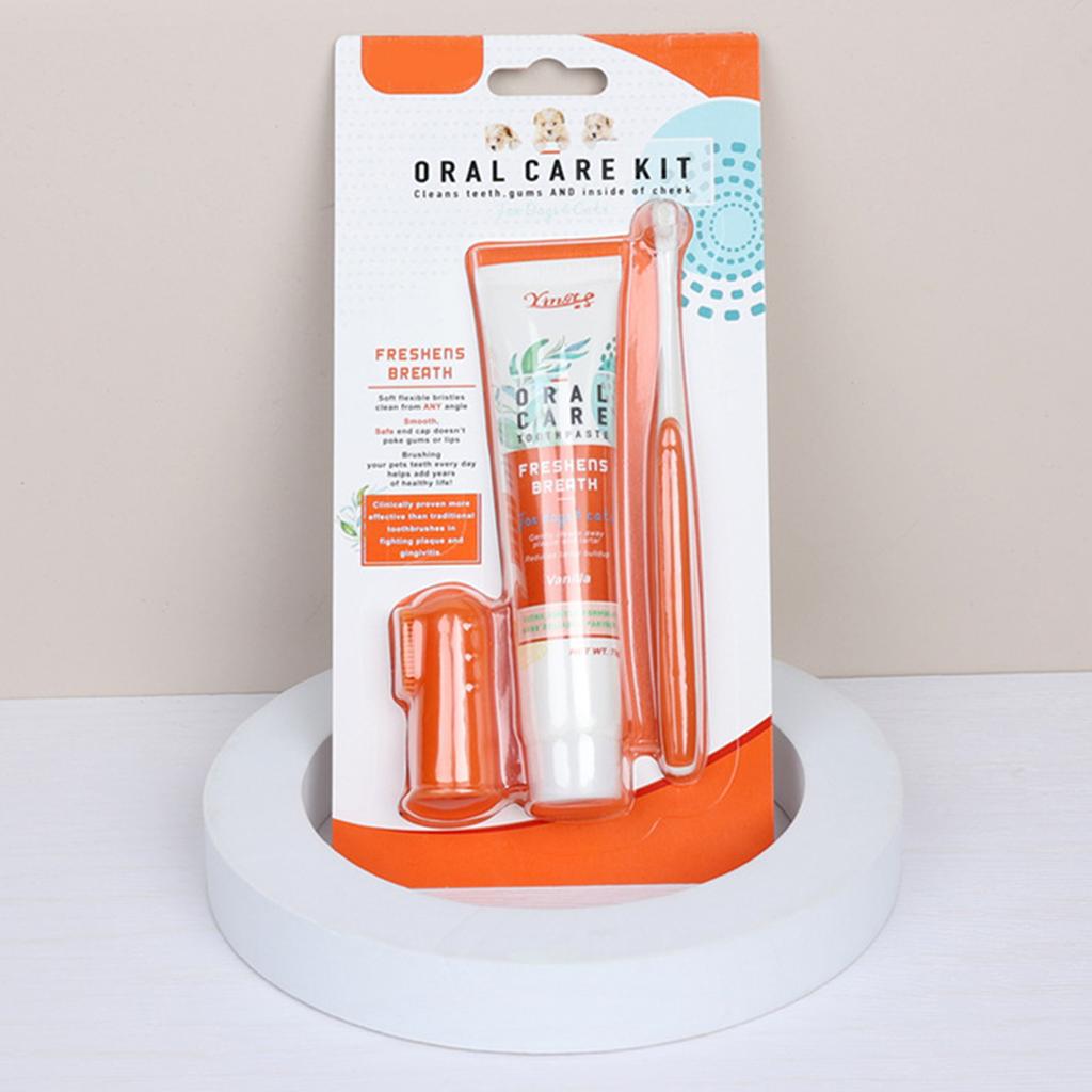 Pet Dog Cat Toothpaste Toothbrush Set Teeth Cleaning Oral Care Health Supplies