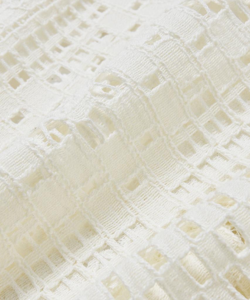 BROWNBREATH Crochet Open Collar Shirts - Ivory