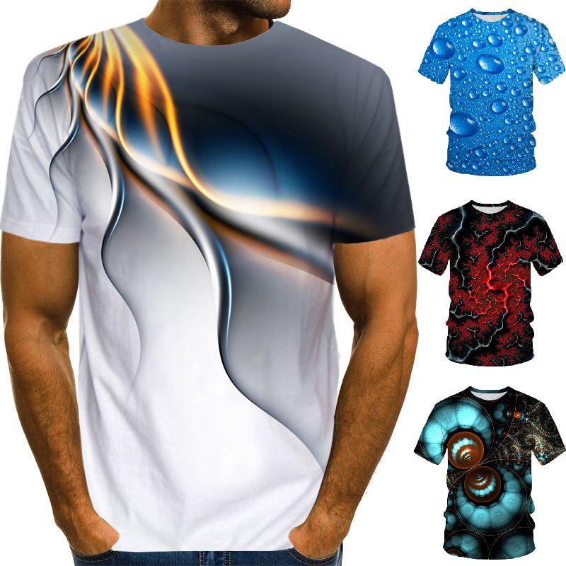 Mesmerizing 3d Printed Mens T-shirt With Unique Raindrop Design O-neck Summer Tops
