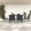 VidaXL Garden Dining Set 7 Pcs Black Textilene and Steel 3200715
