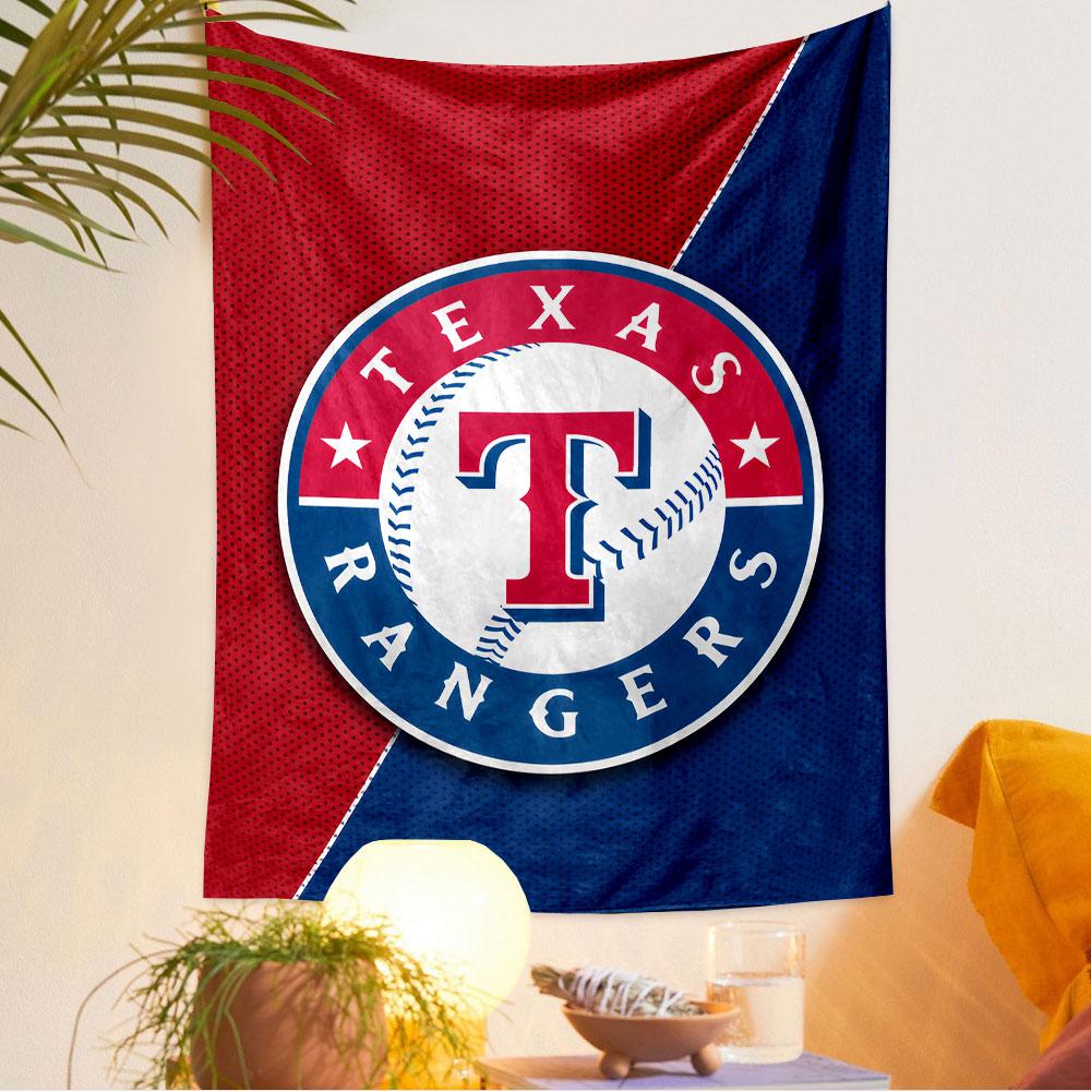 Texas Rangers Tapestry Wall Hanging, MLB Baseball Team Logo Poster, Sports Wall Decor for Bedroom Living Room Dorm