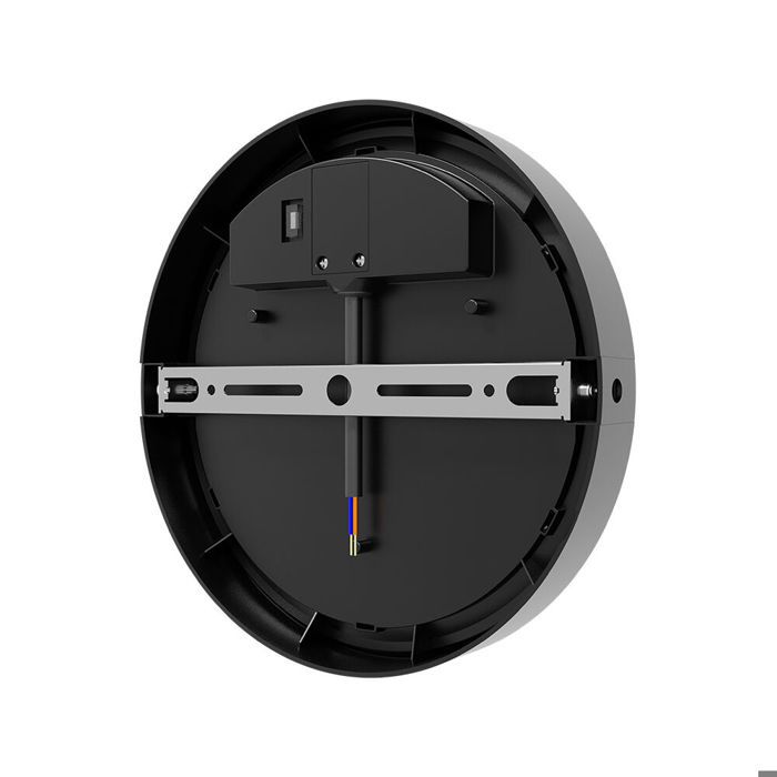 Applique murale ronde LED 18W Noir 3en1 IP65 détecteur