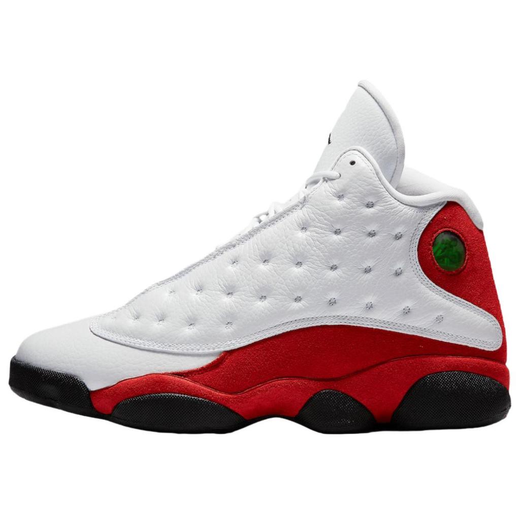 Jordan Air Jordan 13 Нескользящие Устойчивые к истиранию Средние Винтажные Баскетбольные Кроссовки Унисекс Белый Черный 414571-102