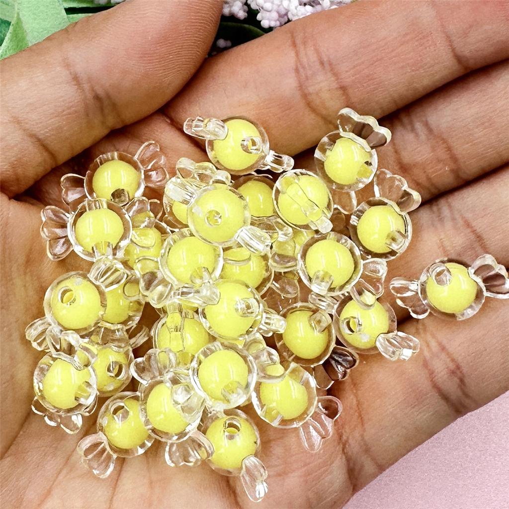 Home Party Supplies Beads Gifts 8.9*16.6mm Children 50Pcs Candy Shaped Handmade Materials Transparent Cored Clear Crystal DIY