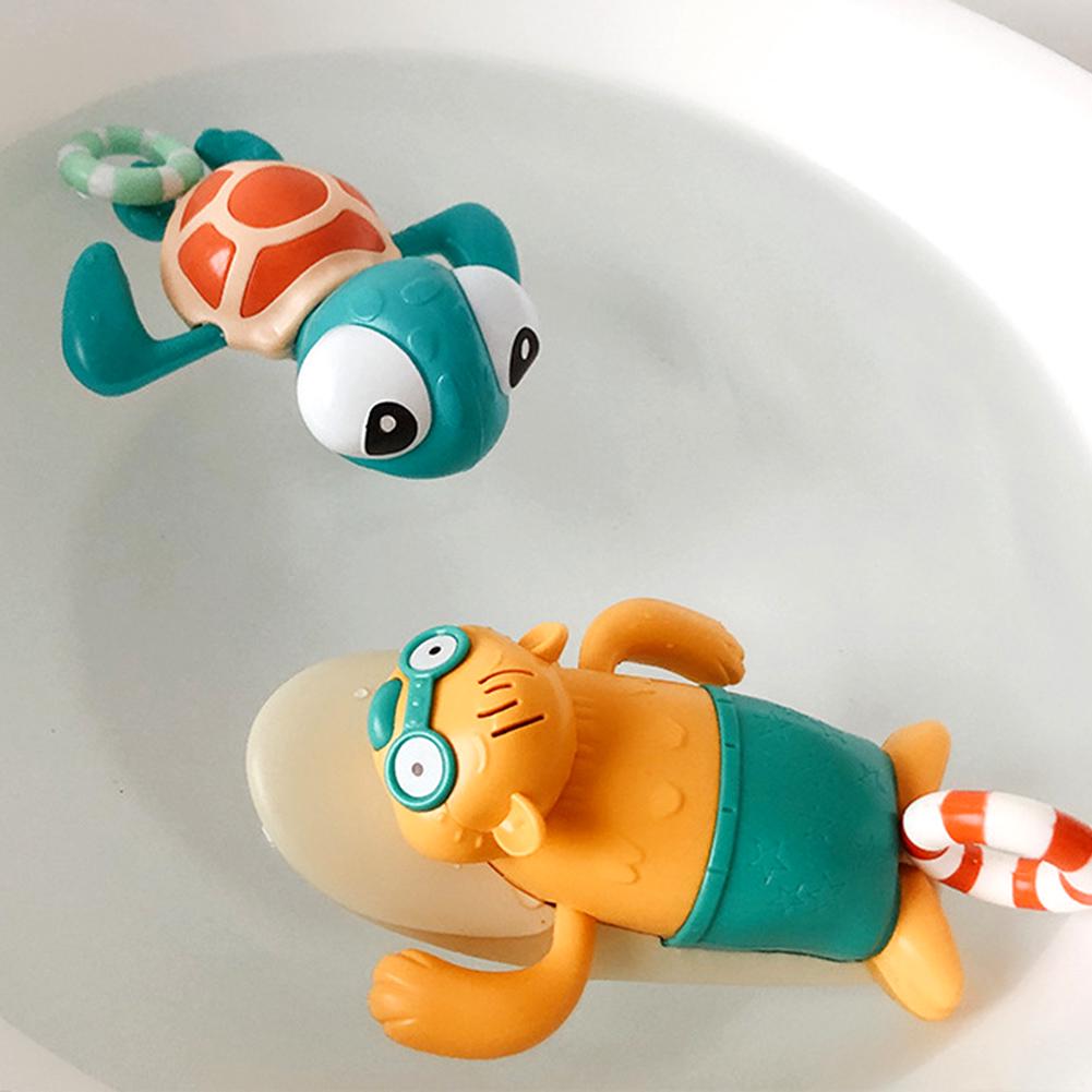 Мультяшная черепаха бобер плавающая модель заводной часовой механизм детская игрушка для ванны с водой