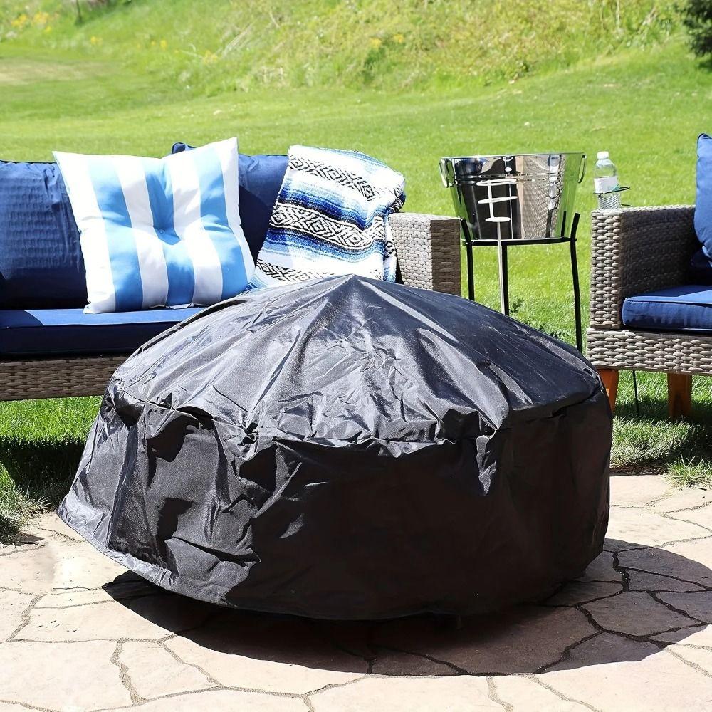 Dustproof Fire Pit Cover 210/420D Stove Cover Grill Protector BBQ Cover Patio