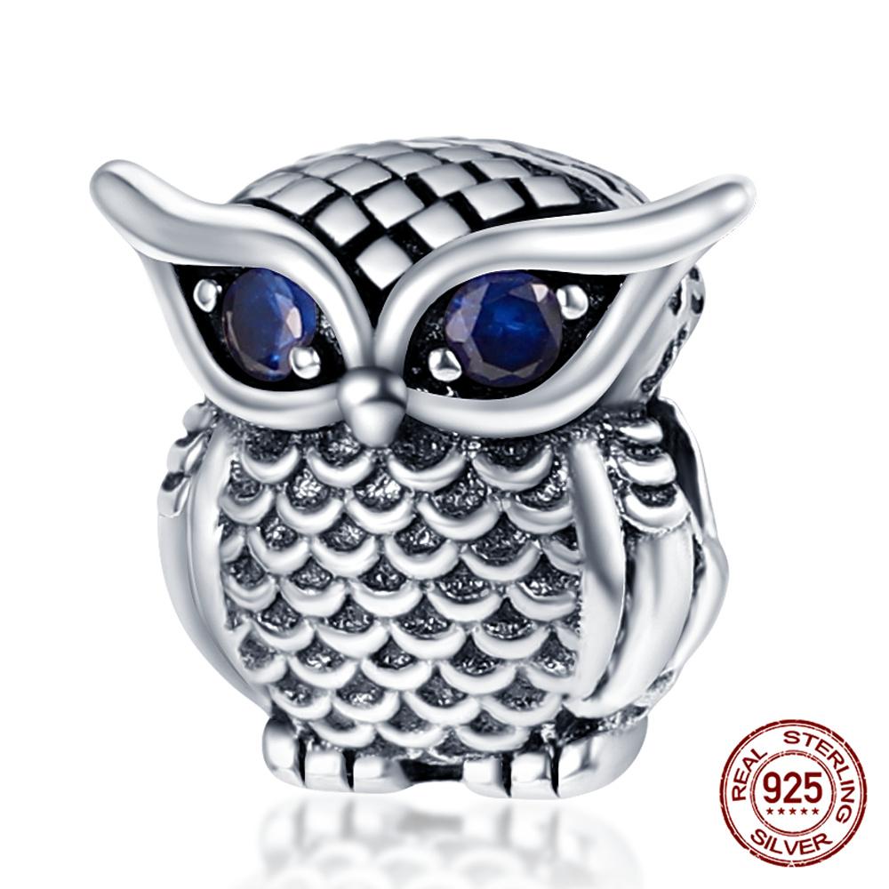 Original Owl Beads 100% 925 Silver Lucky Cat Elephant Charms Fit Original 925 Bracelet DIY Jewelry Making Women's Gift