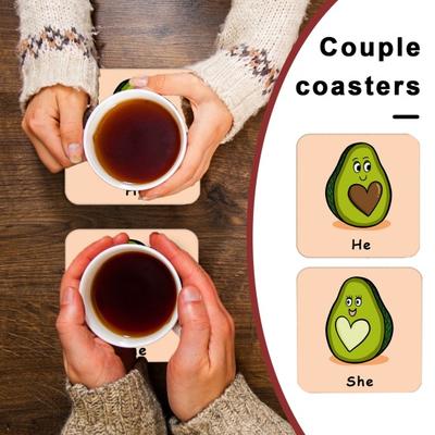 2 шт., пара авокадо, акрил, термостойкая подставка для стола, он и нескользящая защита стола, столешница, квадратный напиток