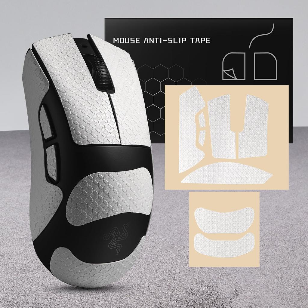 IMMOENUC Mouse Grip Tape Applicable Deathadder V3 HyperSpeed Mouse Tape PVC Material Уплотнение впитывает пот кожи и предотвращает скольжение Противоскользящее (белый)