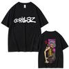 Футболка с принтом группы Gorillaz, унисекс, женская, хип-хоп, рок, модная, оверсайз, уличная одежда, женская, высокое качество, мягкий хлопок, футболка с коротким рукавом