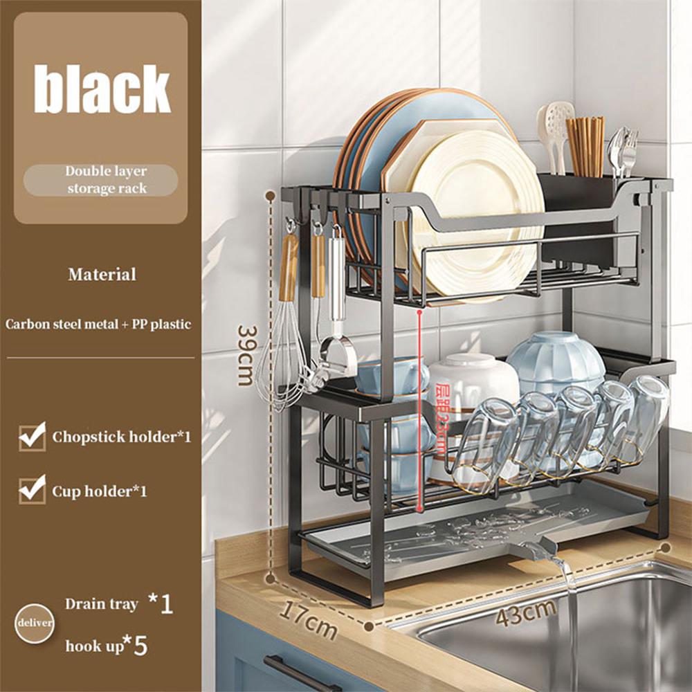 2 Tier Dish Drying Rack Stainless Steel Dish Drainer Racks for Kitchen Counter