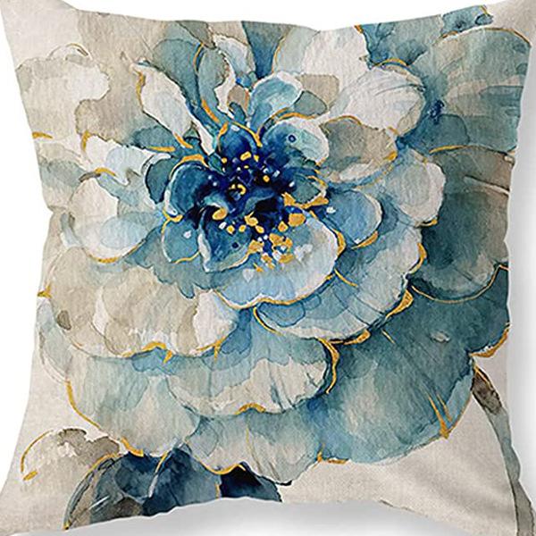 Ретро Американский Растительный Цветочный Принт Льняная Наволочка Гостиная Диван Автомобильная Подушка Подушка
