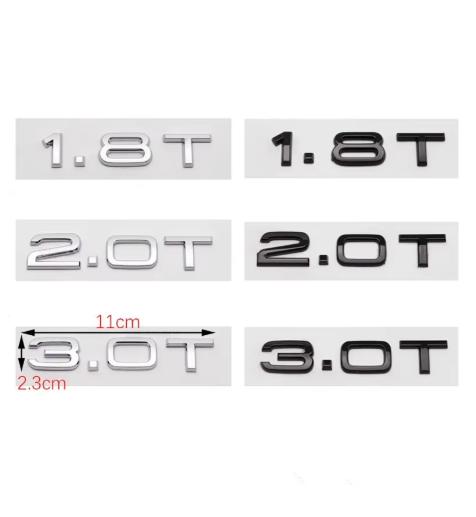 3D ABS Letters Car Styling Rear Trunk Badge 1.8T 2.0T 3.0T Emblem Logo For f2 A3 A4 A5 A6 A7 A8 Q2 Q3 Q5 Q7 Q8 Car Accessories