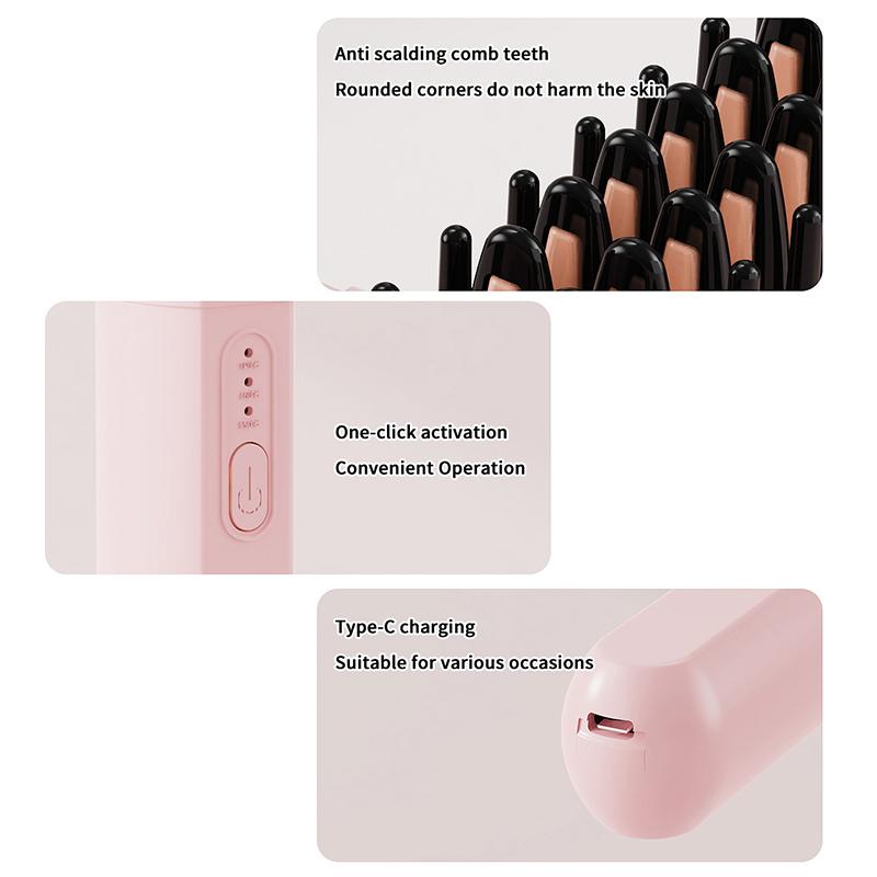 Mini Portable Hair Straightening Comb Dual Use Straight Curling Anti Frizz Great Birthday Gift for Women Girls Hair Care Lover