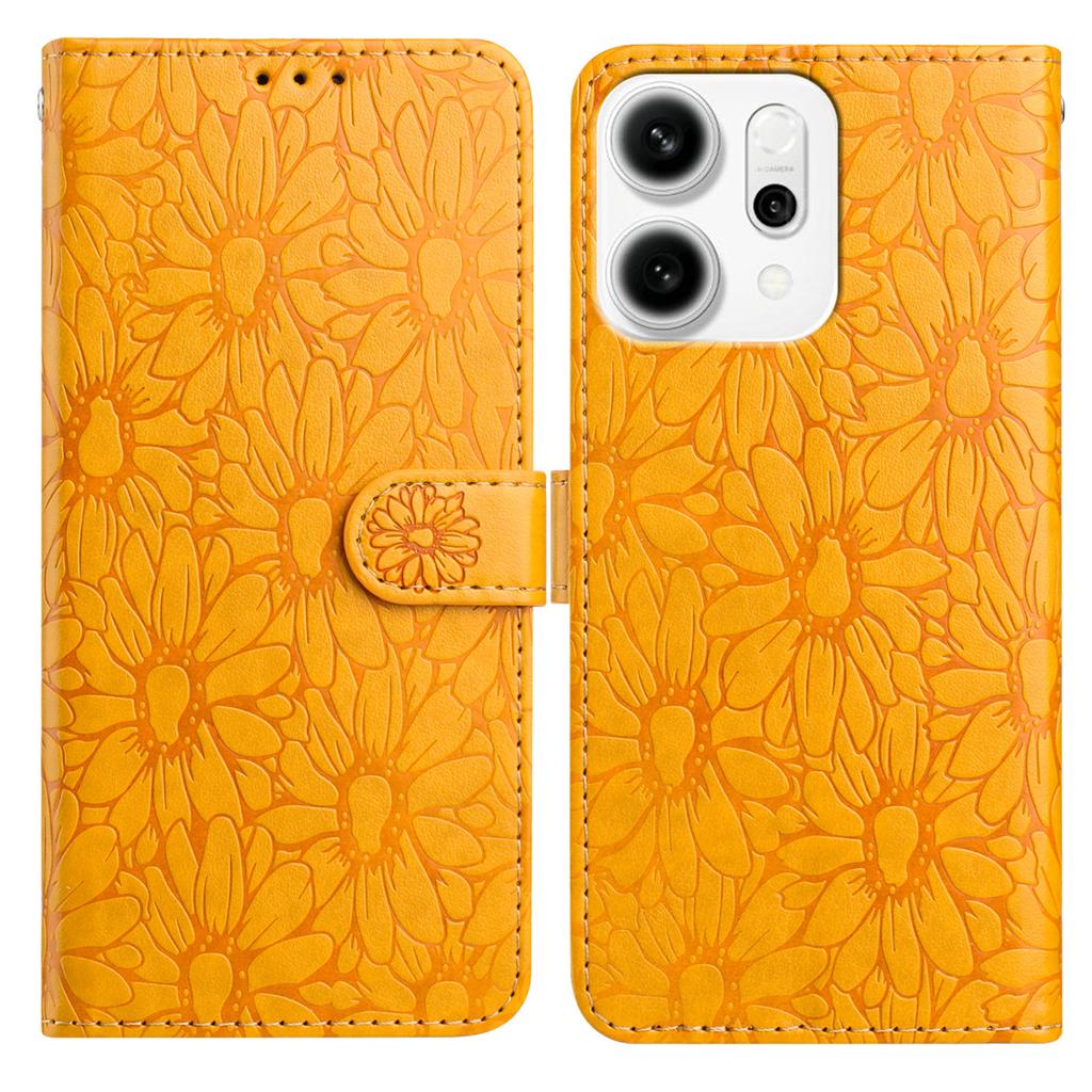 10-цветной чехол-книжка с тиснением «Маргаритка» для Oppo A17 A18 A54 A58 A76 A77 Reno8,Reno8 Lite,Find X8 Pro,Find X5,Reno14 Pro...
