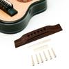 Acoustic Guitar Wood Rosewood Bridge Guitar Wood Bridge Guitar Saddles Nut Slotted with 6 Bridge Pins Easy to Install