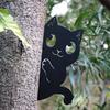 Черная кошка садовый знак металлический силуэт прячущегося кота украшение фермерский дом наружное украшение для любителей кошек двор домашний интерьер декор
