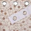 Pack of 2  Polyester Floral Leaf Print Window Curtain Regular Print 135 GSM , Brown