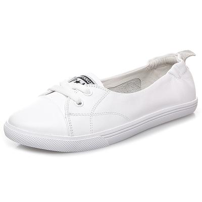 Обувь для женщин. Кроссовки. Весна-лето. Натуральная кожа. Простые туфли на плоской подошве. Студенческая повседневная обувь без шнуровки. Обувь для беременных. Большой размер 42.