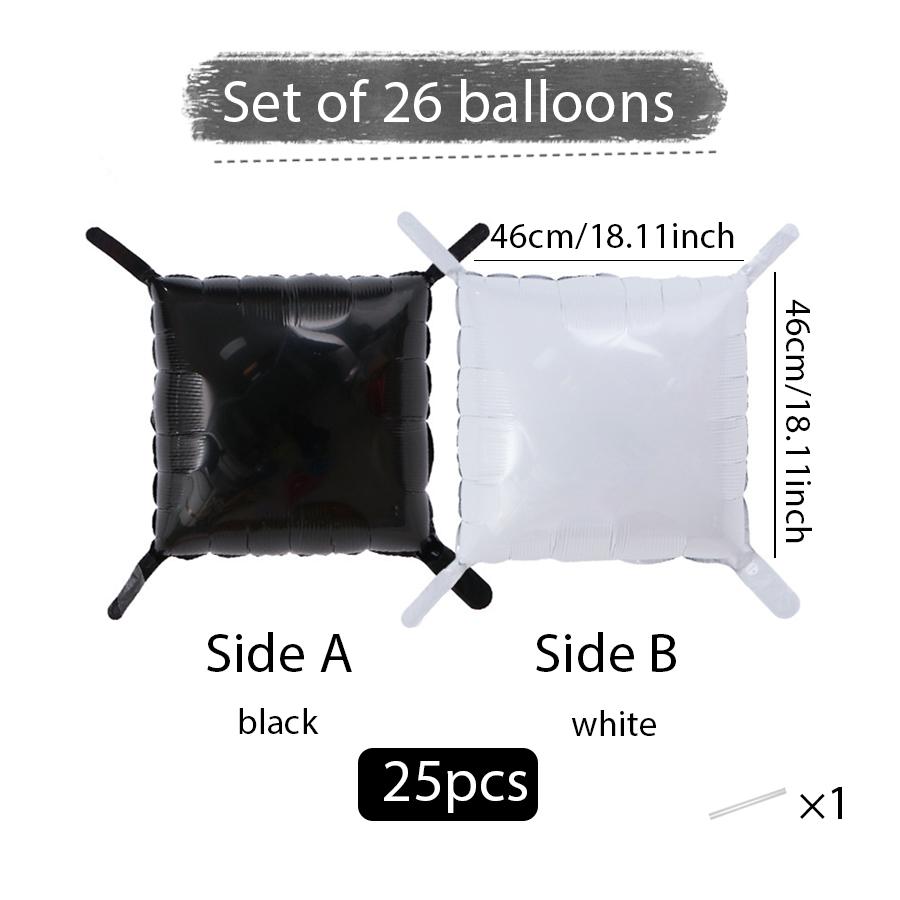 25 Pieces of Double-Sided Square Aluminum Foil Balloon Walls for Anniversary Wedding Season Valentine's Day Birthday Party