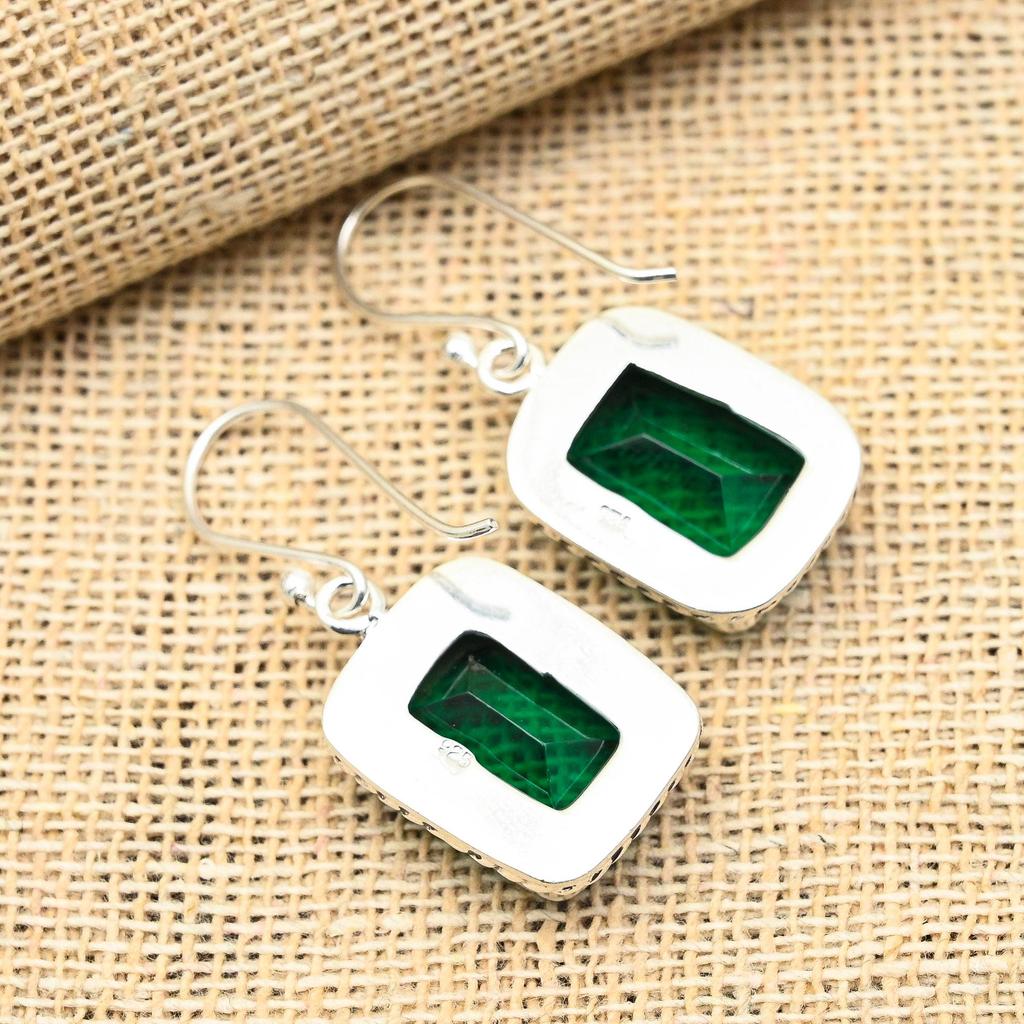 Ювелирные серьги ручной работы из стерлингового серебра 925 пробы с хром-диопсидом для женщин