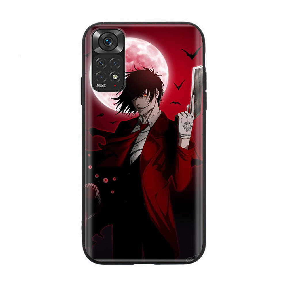 Чехол D-59 Hellsing Alucard Fan Black Sofe для iPhone 16 15 Plus 14 13 Mini 12 11 Pro 8 6 6S SE 5 XR XS Max Realme C30 C33 C32 9I VIVO V29 V27 V23 Y36