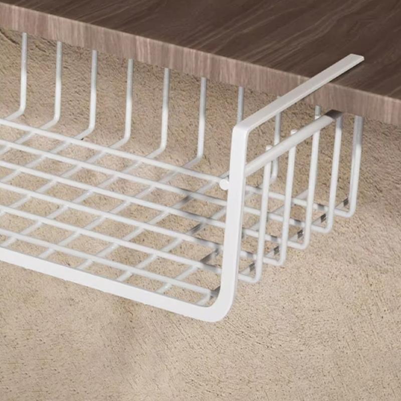 1 шт. Белая/Черная подвесная сетчатая корзина из железа, большая вместимость, подвесная под шкаф, на стену, в гардероб, корзина для хранения, кухонные инструменты