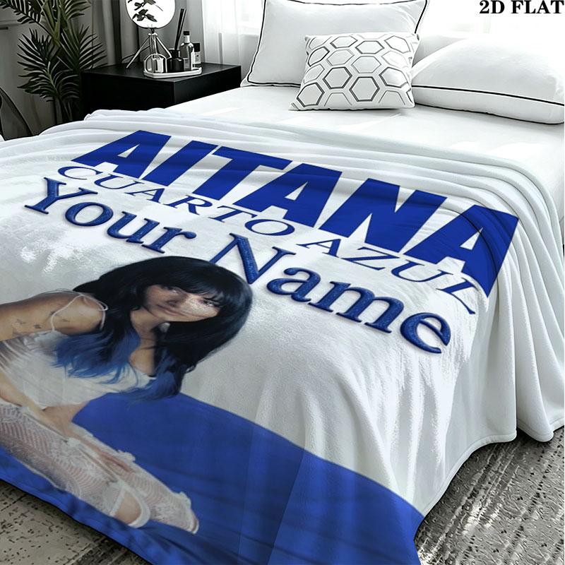1PC Aitana Custom Name Patterned Flannel Blanket Suitable For All Seasons for Home Decor Warmth and Comfort Gifts Holiday Present