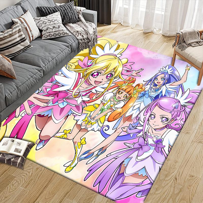 Pretty Cure Main Characters Area Rug, Pretty Cure Fan Soft Carpet, Perfect Gift.chl