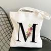 Ladies Travel Shopper Handbag Letter Print Eco Canvas Sac Shopping Female Beach Tote Bag Reusable Shoulder Bag for Women