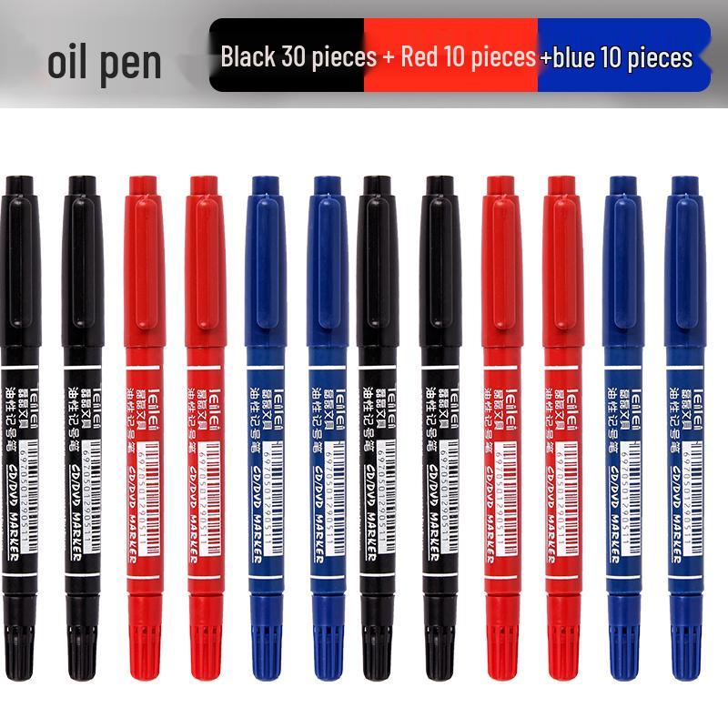 **Двусторонний детский маркер для рисования - Черный/Красный/Синий, Тонкий кончик, На водной основе**