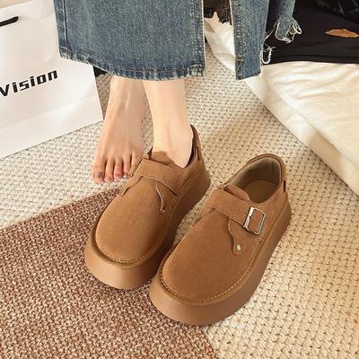 Ретро женская обувь на толстой подошве, новые универсальные туфли-маффины для весны и осени