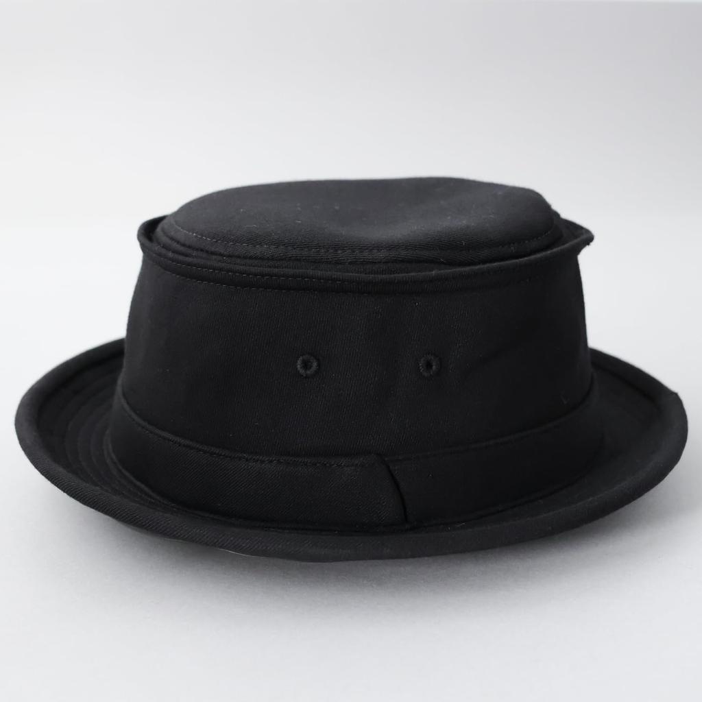 Reck Hatter Pork Pie Sweat Sizes All Black Men's Hat, Cotton, Available, Spring, Summer, Fall, Seasons, RH-322,