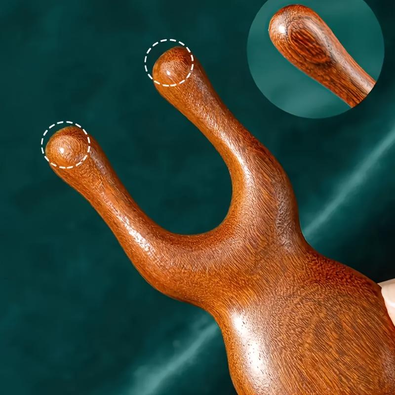 Элегантный сандаловый 3D массажный гребень для носа, головы и ушей Натуральный деревянный инструмент для релаксации, ручной работы с гладкой отделкой