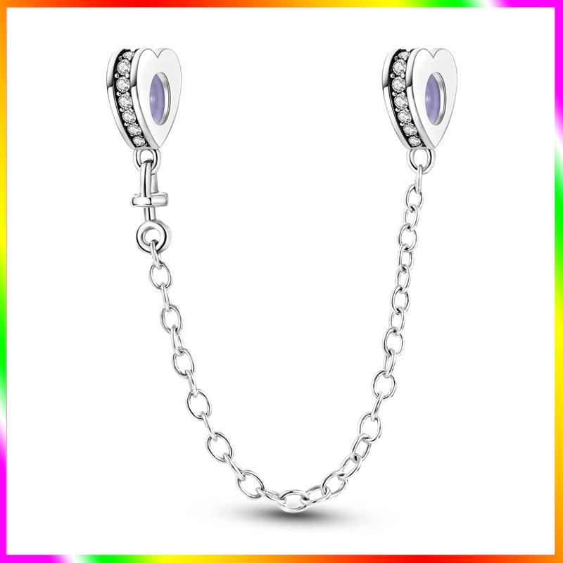 Новинка Шарм-бусина с цепочкой безопасности Звезда Луна Демонический глаз Подходит для оригинального браслета-шарма из стерлингового серебра 925 пробы Женские изысканные украшения