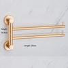 35cm European Golden Aluminum Alloy Rotating Towel Rack Bathroom Rail Hanger Brass Towel Holder Swivel Bars L Wall Mounted