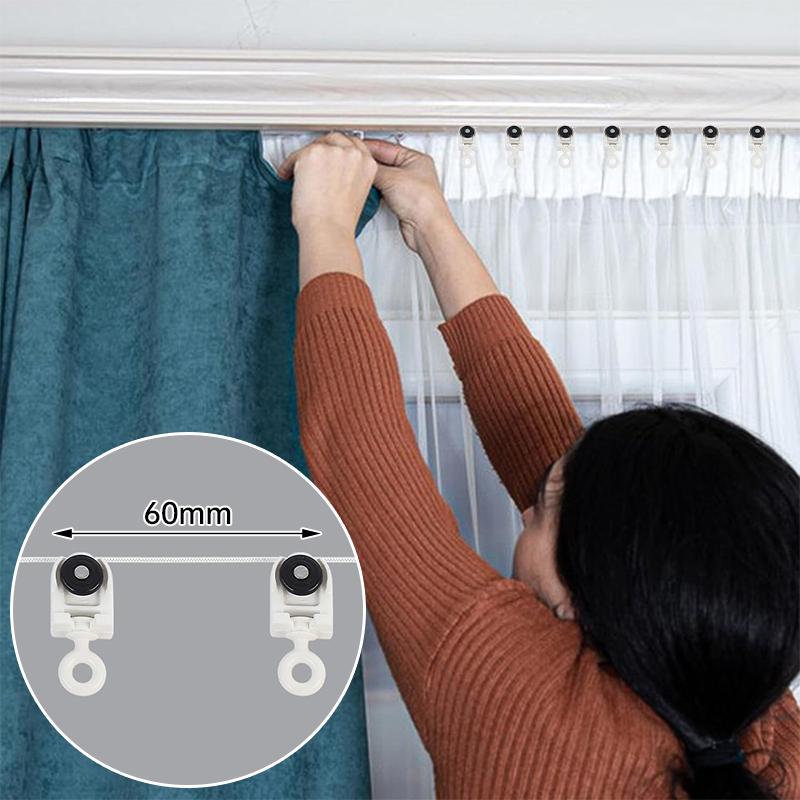 2M бесшумный ролик для карниза для штор S-образной волны, расстояние между направляющими 60 мм, направляющая для штор S-образной волны, аксессуары для карниза