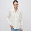 19 MMM Guanle Crepe] 26 Spring V-neck Texture Jacquard Fashion Age Reducing Long Sleeved Silk Shirt for Women