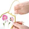 3 Pressed Flowers Glass Frames,Small Brass Floating Frame with Chain,Clear DIY Handmade Home Wall Decor for Displaying Artwork Dried Plant Specimen