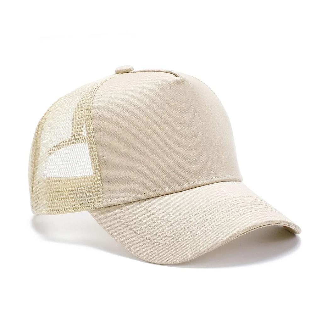 New 5 Pane Mesh Baseball Cap Adult Hip Hop Curved Snapback Hats Summer Sunshade Sun Hat Simple Trucker Advertising Cap