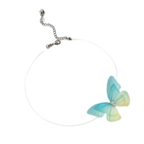 Ожерелье-чокер в виде бабочки, бохо, невидимая цепочка, бабочка, фея, чокер, прозрачная леска, ожерелье для женщин и женщин